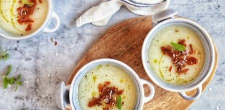 Sopa de melón con jamón