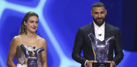 Alexia Putellas y Karim Benzema en Istanbul