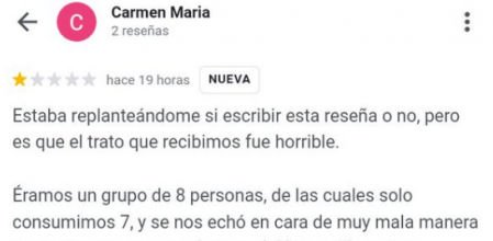 La reseña negativa a un pub de Murcia