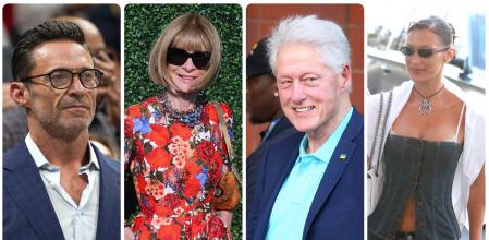 Hugh Jackman, Anne Wintour, Bill Clinton y Bella Hadid son algunas de las celebridades que asisten a la cancha de Flushing Meadows, en Nueva York.