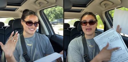 Chaylene mostró a cámara el contrato.