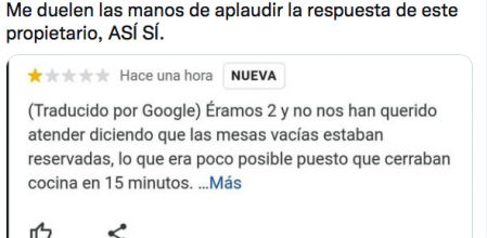 La aplaudida respuesta de un bar a la queja de una clienta por no ser atendida poco antes de cerrar