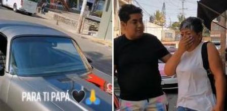Restaura el coche de su difunto padre y la emoción de su madre conquista Internet