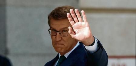 Alberto Nuñez Feijoo Martinez Almeida en la apertura del Año Judicial 2022/2023 estes miércoles en el Tribunal Supremo, en Madrid.