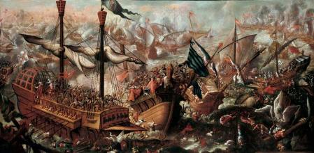 'La batalla de Lepanto', anónimo, siglo XVII. Staatliche Museen, Berlín