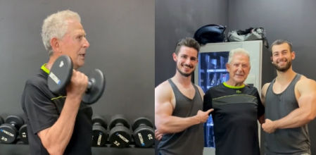 Millones de aplausos para un anciano de 90 años que va cada día a entrenar al gimnasio