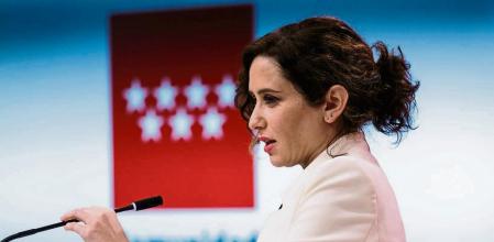 Rueda de Prensa de La presidenta de la Comunidad de Madrid, Isabel Díaz Ayuso en la Sede de la Comunidad