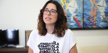 La vicepresidenta del Consell, Aitana Mas, durante la entrevista.