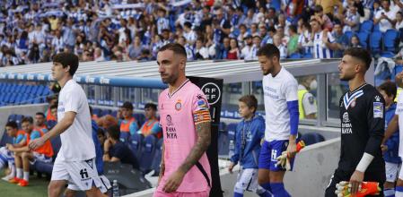Darder luce el brazalete de capitán en el partido ante la Real Sociedad.