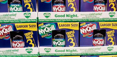 CHICAGO - DECEMBER 05: NyQuil cold medicine containing dextromethorphan is offered for sale at a retail store December 05, 2006 in Chicago, Illinois. According to reports, between 1999 and 2004 the abuse of over the counter cough medicines, many containing dextromethorphan, has risen 50% a year, mostly among youths. (Photo by Scott Olson/Getty Images)