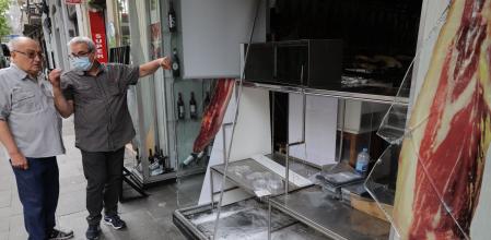 Uno de los comercios vandalizados en la segunda noche de La Mercè