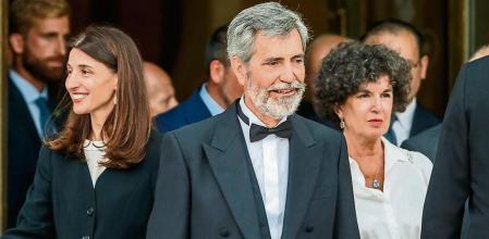 El rey Felipe, presidente del Tribunal Supremo, Carlos Lesmes, Ministra de Justicia Pilar Llop en la apertura del Año Judicial 2022/2023 estes miércoles en el Tribunal Supremo, en Madrid.