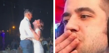 La pareja bailando el vals al son de AuronPlay