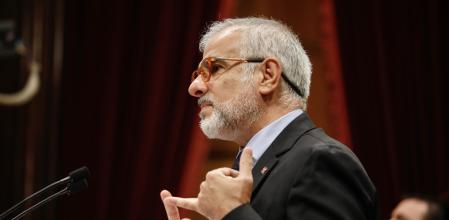 El líder de Ciudadanos en el Parlament, Carlos Carrizosa, en el debate de política general.