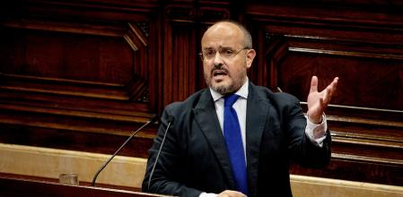 El líder del PP de Catalunya, Alejandro Fernández, en el debate de política general en el Parlament
