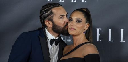 Singer India Martinez and  Ismael Vázquez at photocall for Elle Style awards 2021 in Seville on Thursday, 28 October 2021.