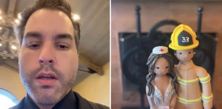 Las figuras en miniatura de los novios generó controversia