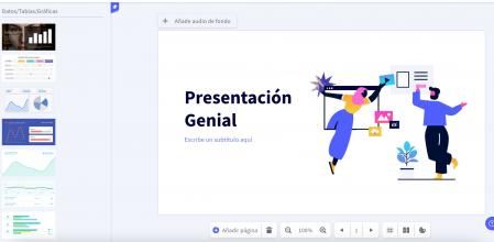 Genially es una plataforma de diseño similar a Canva, que permite crear presentaciones muy llamativas.