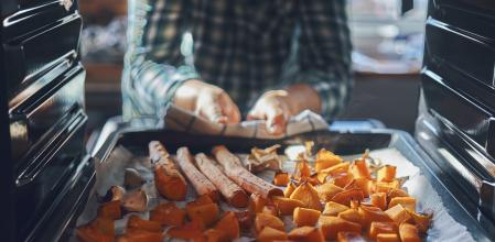 Verduras, calabaza al horno