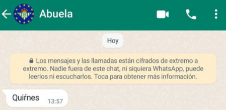 La captura de pantalla de la conversación