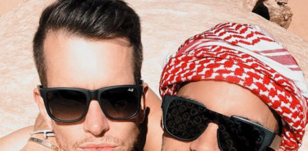 La pareja en uno de sus viajes