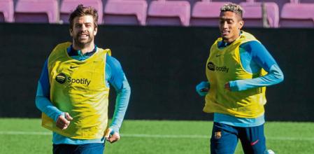 Entreno previo del fc Barcelona contra el Osasuna el día siguiente que el jugador Gerard Piqué anunció su retirada del fc Barcelona