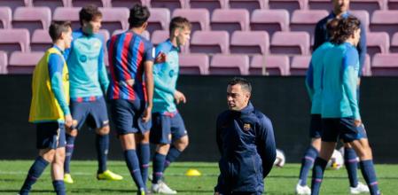 Entreno previo del fc Barcelona contra el Osasuna el día siguiente que el jugador Gerard Piqué anunció su retirada del fc Barcelona. Entrenador Xavi Hernández