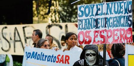 MADRID, 28/10/2022.- Protesta de médicos de urgencias que ha tenido lugar este viernes ante la Consejería de Sanidad de la Comunidad de Madrid. EFE/Luis Millán