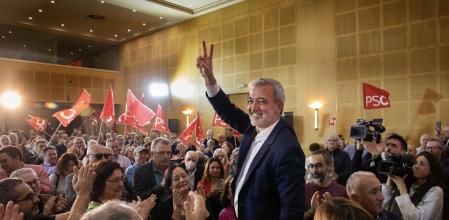 Jaume Collboni, proclamado candidato del PSC a la alcaldía de Barcelona, en el acto celebrado hoy en el INEFC