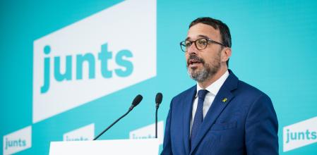 Josep Rius este lunes durante la rueda de prensa de JxCat