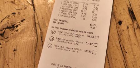 Un ticket del restaurante LaBarra