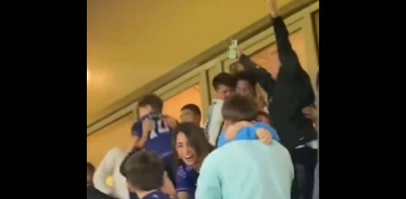 La celebración de los Messi tras el gol de Leo contra México en el Mundial de Qatar.