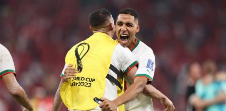 Sabiri y Hakim Ziyech celebran la clasificación de Marruecos