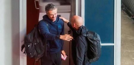 Llegada Seleccion española de futbol Luis Enrique con Luis Rubiales Busquets