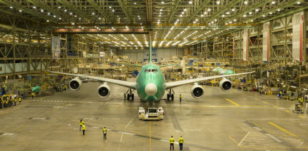 Imagen del último 747 en la&nbsp;planta de ensamblado de Everett, en Washington&nbsp;