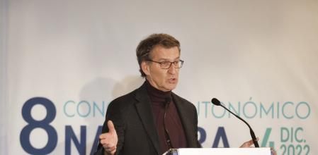 Alberto Núñez Feijóo durante su intervención en el Congreso del Partido Popular de Navarra
EDUARDO SANZ - EUROPA PRESS
04/12/2022