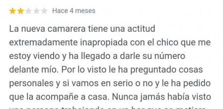 Escribe una surrealista reseña porque una camarera le ha estropeado la cita: “Le ha dado su número”