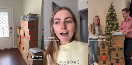 Un desconocido le envía paquetes a casa cada semana y se hace viral enseñando su contenido