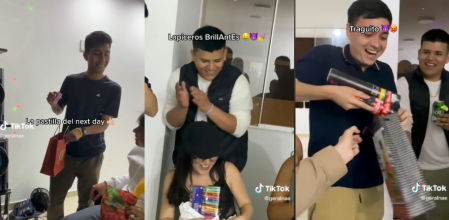 Unos jóvenes se hacen virales celebrando un amigo invisible con muy bajo presupuesto y mucha originalidad