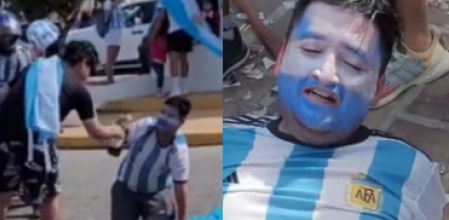 El hombre fue seguido por varios aficionados durante su trayecto