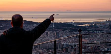 Mallorca divisada desde el Observatorio Fabra de Barcelona.