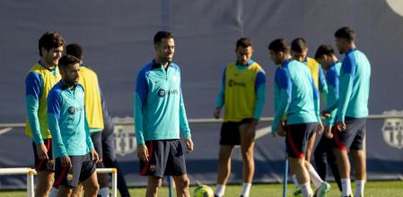 PRIMER ENTRENO DEL FC BARCELONA TRAS EL MUNDIAL DE FUTBOL BUSQUETS Y JORDI ALBA
