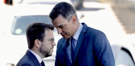 El president de la Generalitat, Pere Aragonès, y el presidente del Gobierno, Pedro Sánchez, en una imagen de archivo