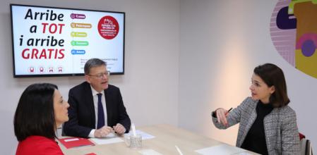 El president de la Generalitat, Ximo Puig, mantiene una reunión de trabajo sobre medidas de fomento del transporte público autonómico