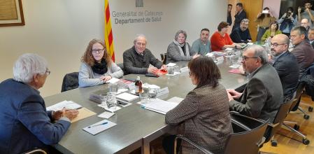 El conseller de Salut va presidir la reunió amb les patronals i els representants de CCOO, la UGT i el sindicat Satse