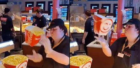 El 'rey de las palomitas' conquista TikTok mostrando la pasión por su trabajo en un cine