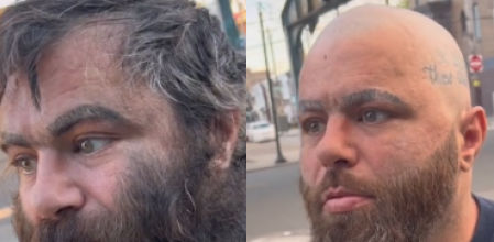 El antes y el después de uno de los voluntarios