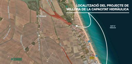 Vista aérea de la zona de dragado