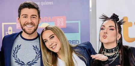 (I-D) El presentador Rodrigo Vázquez; la cantante Mónica Naranjo y la presentadora del programa Gen, Inés Hernand, posan en la presentación de la segunda edición del Benidorm Fest 2023, en Torrespaña, a 11 de enero de 2023, en Madrid (España). La segunda edición del Benidorm Fest 2023 celebra sus semifinales los días 31 de enero y 2 de febrero, y su gran final el 4 de febrero de 2023. Dieciocho serán los artistas que participarán en la preselección española para Eurovisión. 11 ENERO 2023;MADRID;BENIDORM FEST;2023;SEGUNDA EDICIÓN Carlos Luján / Europa Press 11/01/2023