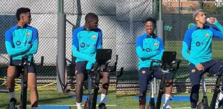 Los jugadores del FCB usan la bicicleta como método de recuperación física y de lesiones.